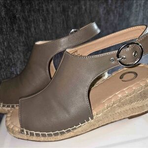 Brown Journee Espadrille Wedge Sandals with Peep-Toe